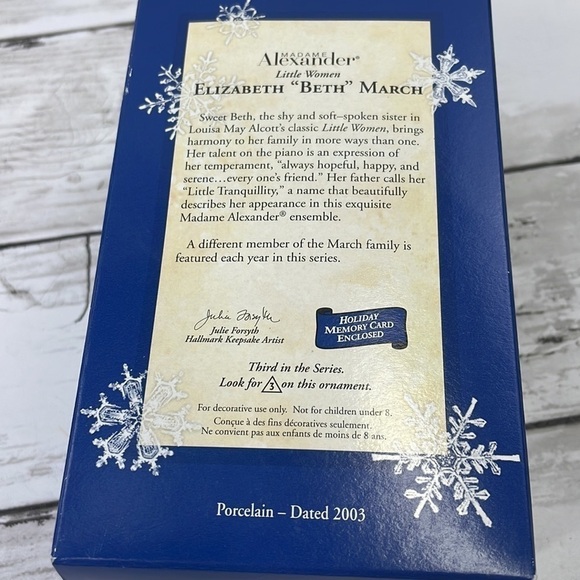 HALLMARK MADAME ALEXANDER “Elizabeth “Beth” March 2003 Christmas Ornament - Picture 8 of 8